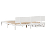 Bed Frame with Drawers without Mattress White 200x200 cm 3301993