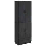Cabinet Set 2 pcs Black Engineered Wood 3416773