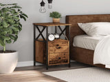 Bedside Cabinet Old Wood 34x35.5x70 cm Engineered Wood 857250