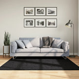 Shaggy Rug PAMPLONA High Pile Modern Black 160x160 cm 375280