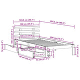 Bed Frame with Drawers without Mattress Wax Brown 100x200 cm 3302026
