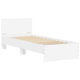 Bed Frame without Mattress with LED Lights White 75x190 cm Small Single 838841
