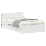 Headboard Cabinet with Storage White Engineered Wood 8001205