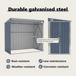 Wall-mounted Garden Shed Grey 118x194x178 cm Galvanised Steel 316222