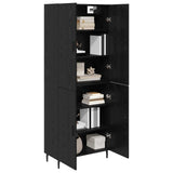 Highboard 2 pcs Black oak Engineered Wood and Glass 3416103