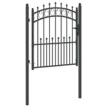Fence Gate with Spikes Grey 125 x 100 cm Powder-coated steel 42009003