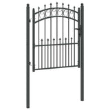 Fence Gate with Spikes Grey 125 x 100 cm Powder-coated steel 42009003