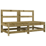 Middle Sofas with Cushions 2 pcs Impregnated Wood Pine 825582