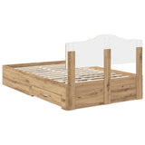 Bed Frame with Drawer Artisan Oak 120 x 200 cm Engineered Wood 3413219