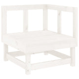 Garden Corner Sofa White Solid Wood Pine 825367