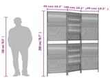 Room Divider 3 Panels Grey Poly Rattan 365390