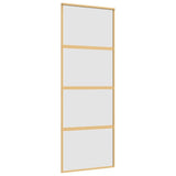 Sliding Door Gold 76x205 cm Frosted ESG Glass and Aluminium 155181