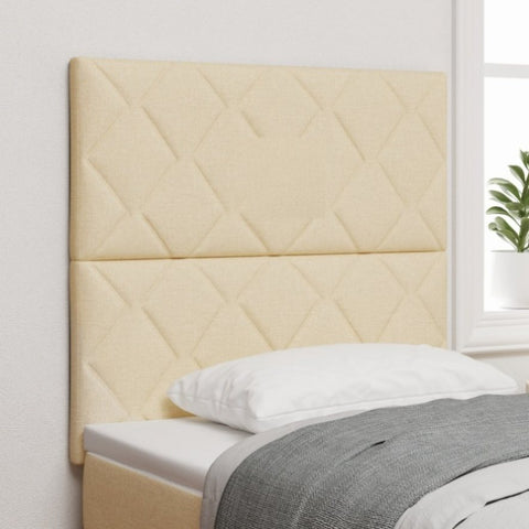 ZNTS LED Headboard Diamond Blocks Design Cream 100 cm Fabric 3338506