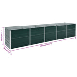 Garden Raised Bed Galvanised Steel 400x80x45 cm Green 47057