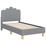 Toddler Bed Frame with Headboard Light Grey 70 x 140 cm Fabric 42011039