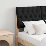 Upholstered Headboard Black 120 cm Solid Pine Wood 879351