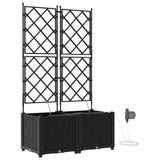 Garden Planter 2 pcs Black 80 x 40 x 142 cm PP 42002851