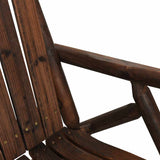 Garden Rocking Bench Burned look Solid spruce wood 2-Seater 363350