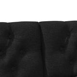Upholstered Headboard Black 120 cm Solid Pine Wood 879186