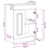 Bathroom under Sink Cabinet Black 56 x 37.5 x 81 cm 890005
