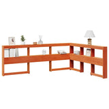 Bookcase Headboard L-Shaped Wax Brown 135 cm Solid Wood Pine 859285