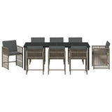 Garden Dining Set 9 pcs Grey Poly Rattan 3380780