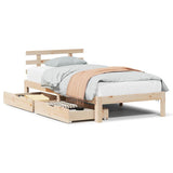 Bed Frame with Drawers without Mattress 75x190 cm Small Single 3301994