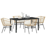 Garden Dining Set 5 pcs Brown Poly Rattan 3380914