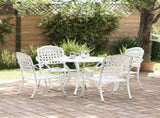 Garden Dining Set 5 pcs White Aluminium 3334686