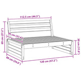 Garden Middle Sofa Solid Pine Wood Wax Brown 120 x 95 x 69 cm 865621