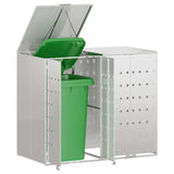 Wheelie Bin Storage for 2 Bins Silver 136 x 77.5 x 115.5 cm 3394788