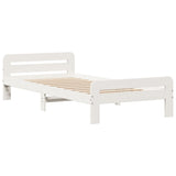ZNTS Bookcase Bed without Mattress White 75x190 cm Small Single Solid Wood Pine 3308907