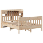 ZNTS Bed Frame without Mattress 140x190 cm Solid Wood Pine 3323272