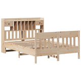 ZNTS Bed Frame without Mattress 140x190 cm Solid Wood Pine 3323272