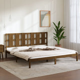 Bed Frame without Mattress Honey Brown 200x200 cm Solid Wood Pine 3105623