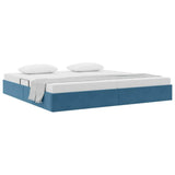 Storage Bed with Mattress Dark Blue 200 x 200 cm Velvet 3370122