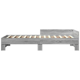 Bed Frame without Mattress Grey Sonoma 100x200 cm Engineered Wood 849577