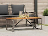 Outdoor Table Grey 80 x 40 x 40 cm Steel and Poly Rattan 42025147
