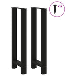 ZNTS Coffee Table Legs Black 2 pcs 50x cm Steel 4013340