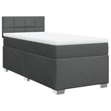 Box Spring Bed with Mattress Dark Grey 100x200 cm Fabric 3285800