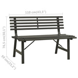 Garden Bench Black Powder-coated steel Large Durable 317135