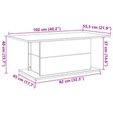 Coffee Table Old Wood 102x55.5x40 cm Engineered Wood 856806