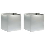 Garden Planter 2 pcs Silver 45 x 45 x 45 cm Galvanised Steel 8004977