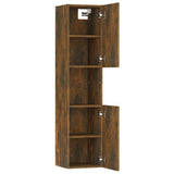 Bathroom Cabinet Smoked Oak 30x30x130 cm Engineered Wood 815639