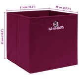 ZNTS Storage Boxes 10 pcs Dark Red 32x32x32 cm Fabric 288343