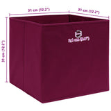 Storage Boxes 10 pcs Dark Red 32x32x32 cm Fabric 288343