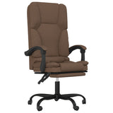Massage Reclining Office Chair Brown Fabric 349674