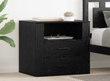 Bedside Cabinet Black Oak 35 x 50 x 60 cm Engineered Wood 881080