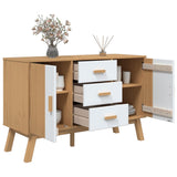Sideboard OLDEN White and Brown 114x43x73.5cm Solid Wood Pine 358599