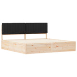 Bed Frame with Upholstered Headboard Black 200 x 200 cm 3398211
